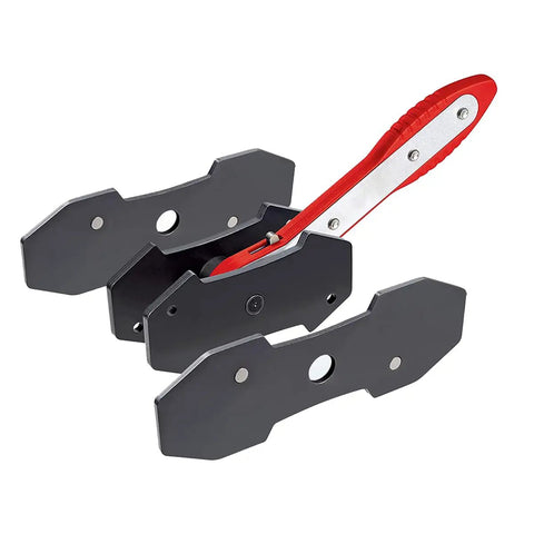 Pro Grade Car Brake Caliper Press Tool With 360 Degree Rotation And Auto Swing Ratchet Expander Wrench featuring black steel plates.