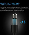 Durable Stainless Steel 20 Foot Waterproof Temperature And Humidity Probe for precise measurement detail.