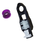 Transmission Shift Cable For 5 Speed Gearbox Gear Shift Cable Linkage Bushing Repair Kit BNG6SPD, black bracket with purple bushing
