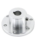 Heavy Duty Flange Coupling With Precision Keyway Shaft Joint For Power Transmission, 18mm bore, steel, for rotary motion control.