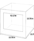Clear Splash Guard Cover For Glass Grinder With Drain Port And Power Cord Slot with dimensions 13.78 x 13.78 x 12.2 inches