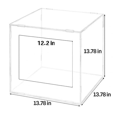 Clear Splash Guard Cover For Glass Grinder With Drain Port And Power Cord Slot with dimensions 13.78 x 13.78 x 12.2 inches