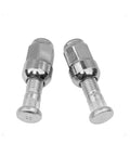 Chrome Wheel Lug Stud Nut Set 12x1.50 For Honda And Acura Vehicles 4 Piece Direct Fit Ready To Roll, two close-up pieces.