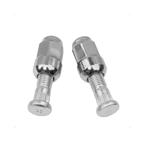 Chrome Wheel Lug Stud Nut Set 12x1.50 For Honda And Acura Vehicles 4 Piece Direct Fit Ready To Roll, two close-up pieces.