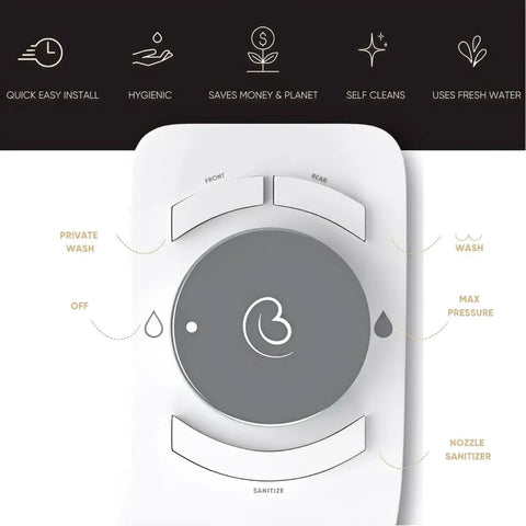 Cool Water Bidet Attachment For Toilet With Dual Nozzles Auto Shut Off Non Electric Dope Luxury Bathroom Sprayer control panel