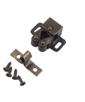 Double Roller Catch 40 Set Cabinet Door Roller Latch Kit in Antique Brass