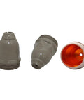 Premium LGK100 And LGK120 Plasma Cutting Nozzle 1.5mm Copper Torch Consumable with grey and orange finishes.