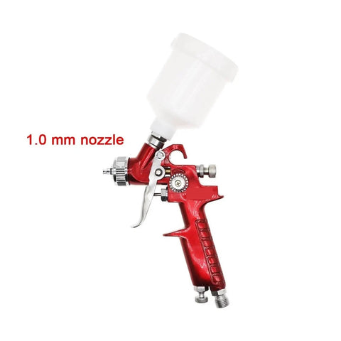 Mini Air Paint Sprayer With Slick 0.8 And 1.0mm Tips For Straight Smooth Finishes On Cars And Walls featuring a 1.0 mm nozzle.