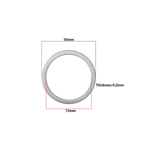 8Pcs Beefed Up Rc Differential Shim Set For Armma 6s BLX Rc Cars Outer Diameter 16Mm Inner Diameter 13Mm Thickness 0.2Mm Steel Diff Spacer Silver
