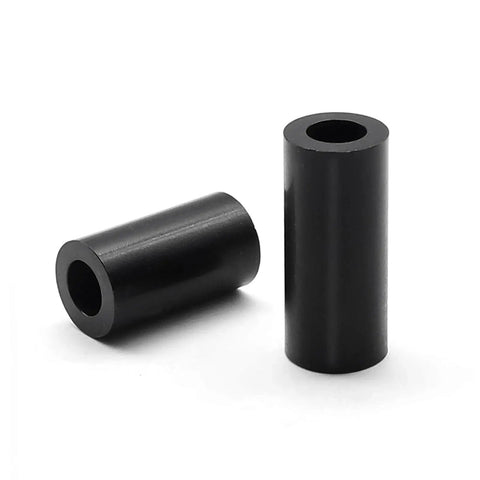 Black Nylon Spacer Kit 186 Piece Set For M3 And M4 Screws, electrical outlet spacers shown in two sizes