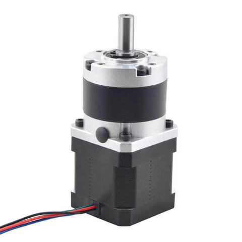 Nema 17 Stepper Motor With 39mm Length And 5 To 1 Planetary Gearbox, visible shaft coupling for precise budget motion control