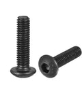 Built Tough M3 x 12 mm Hex Socket Button Head Cap Screws Grade 12.9 Alloy Steel Fasteners with black oxide finish and smooth threads.
