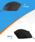 Front and back view of Right Passenger Side Front Bumper Tow Hook Cover For Subaru Outback 2020 2021 2022 Matte Black Replacement Eye Cap Direct Fit Easy Install Durable Front Tow Eye Cover.
