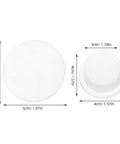 3 Pack Silicone Door Stoppers For Wall Protection With Adhesive Cylindrical Knob Shields showing size dimensions.