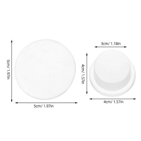 3 Pack Silicone Door Stoppers For Wall Protection With Adhesive Cylindrical Knob Shields showing size dimensions.