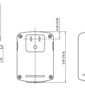 Technical diagram of Decora Smart Plug In Outlet With Z Wave Technology Repeater Range Extender DZPA12BW showing dimensions.