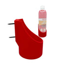 Wall Mounted Fire Spray Can Holder Compatible With EZ Fire Spray And Other Brands, red holder with fire spray can visible