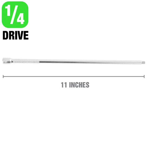 11 Inch Quarter Inch Drive Socket Extension With Chrome Plated Steel Finish Extends Your Ratchet For Those Hard To Reach Or Recessed Fasteners And Is Easy To Clean Durable Tool Accessory For Pros And DIYers
