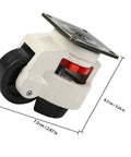 Heavy Duty Swivel Caster Set Four Pack With Adjustable 60mm Flat Plate Wheels For Workbenches Carts And Industrial Equipment Transport Durable Smooth Rolling Easy Install, side view