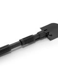 Compact Folding Shovel With Pick For Camping And Backpacking Lightweight Essential Tool For Survival shown folded on white background
