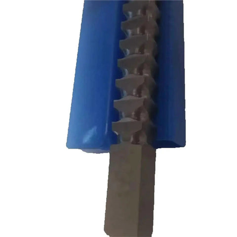 Square Push Type 14mm Broach Cutter HSS Cutting Tool angle view with blue protective sleeve, for CNC milling machines.