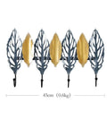 Big Letter Wall Mount Coat Hook Heavy Duty Entryway Key Organizer Sturdy Home Storage Rack With Durable Matte Finish, decorative leaf design.