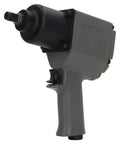 Heavy Duty Half Inch Air Impact Wrench Featuring Hella Powerful Pneumatic Torque Up To 850 Nm With Complete Socket Set For Rock Solid Automotive Repair And Garage Mechanics Work, angled view showing handle and socket.