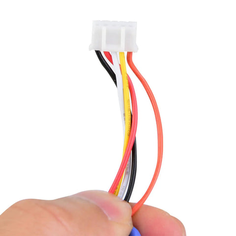 Close-up of connector wires for 120KV Sensored BLDC Outrunner Motor For Electric Scooters And Skateboards With Hall Sensors, Kickass Performance.