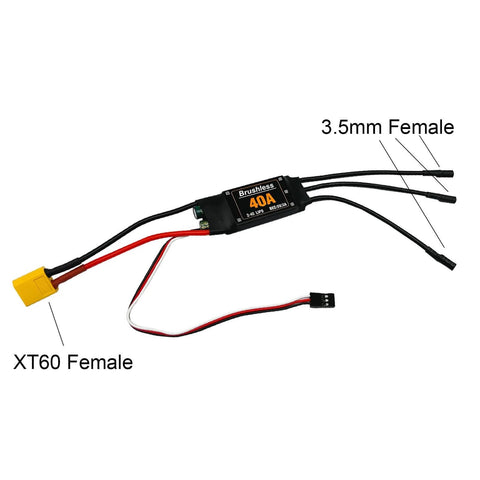40A Brushless ESC For 2 To 4S RC Drones Planes Multirotor Aircraft And Helicopters With 5V 3A BEC And XT60 Plug Pro Grade Build