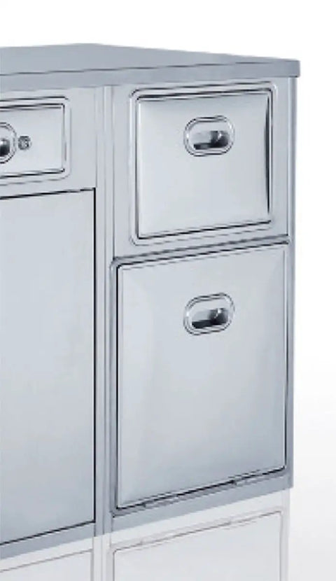 Top Tier Stainless Steel Coffee Knock Box And Espresso Puck Bin Built Solid For Serious Baristas side view of metal storage bins
