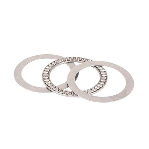 Rock Solid Abec One Precision Thrust Needle Roller Bearing With Two Steel Washers Pre Lubricated For Hydraulic Cylinders And Heavy Duty Machinery Butter Smooth Rotation Zero Friction Industrial Grade Reliability with three steel washers visible.