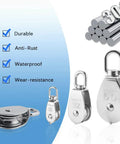 M50 Single Pulley Blocks Two Pack Beefy Heavy Duty Stainless Steel Roller with durability features and 304 steel design