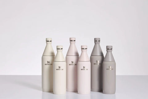 All Day Slim Bottle 34 Oz With Twist On Lid Leakproof Seal, Insulated Stainless Steel, BPA Free Pomelo bottles in various colors