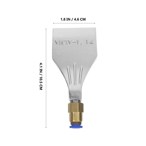 Heavy Duty Industrial Aluminum Air Blower Nozzle With 4Mm Orifice And 14 Inch Male Thread showing 4.1 in nozzle length and 1.8 in width.