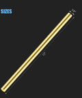 Two Brass Rods Twelve Inches Long, Three Eighths Inch Diameter Round Stock Lathe Bar For DIY Crafts shown with dimensions