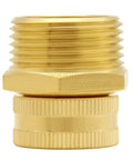 Swivel 3/4 Inch GHT Female To 1 Inch NPT Male Pipe Fitting For Garden Hose And Pipe Threads Swivel Action Cuts Hose Strain Solid Brass Construction Durable Quick Connect For Outdoor Plumbing brass hose fitting