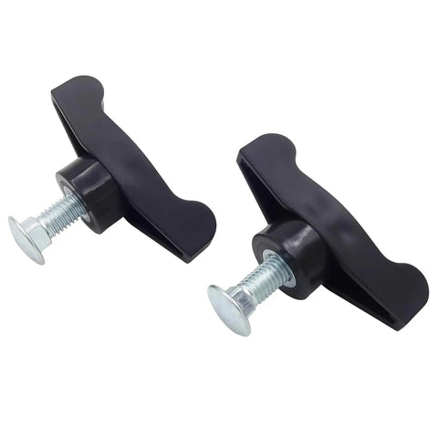 Universal Lawn Mower Handle Knob Bolt Kit with 4 bolts including 2 long and 2 short replacement T handle knobs, black and silver bolts