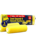 9 Inch Foam Paint Roller Covers For Smooth And Semi Smooth Surfaces Pack Of Three High Capacity Foam Rollers No Lint