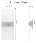 Dimensions of Cool White LED Wall Sconces Two Pack 10W Up Down Lights Hardwired Aluminum And Acrylic Wall Lamps.