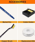 Dope Hot Wire Foam Cutter Kit 4 In 1 Upgrade Set accessories including market pen, cutter holder, copper brush, and replacement wire.