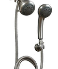 Combination Shower Head With Diverter Valve And Handheld Spray 69 Inch Deluxe Stainless Hose Brushed Nickel Finish