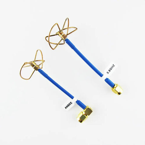 2 Pack FPV 5.8GHz Circular Polarized Clover Leaf Antennas High Gain Aerial Set RP-SMA Female Connectors For FPV Drones Quadcopters RC Cars And Multirotors