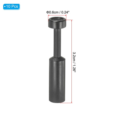 1/4 Inch Push To Connect Fitting Plug 10 Pack, black plastic, 3.2x0.6 cm, cap style for pneumatic air and water lines