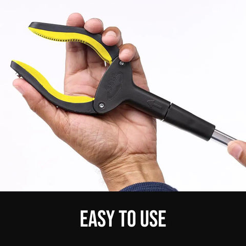 Heavy Duty Rubber Lined Claw Grabber Reacher Tool, 2 Pack, Ergonomic Anti Slip for Seniors, 360 Degree Rotating Head, Foldable Trash Picker, Handicap Helper, Yellow