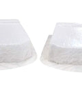Textured Face Retaining Wall Block Mold Set For Concrete Or Cement, Plastic Craft Mold For DIY Border Blocks, Finished Size Seven And A Quarter By Eleven Inches, Three And Three Quarters Inches Tall, showing two molds on a white background.