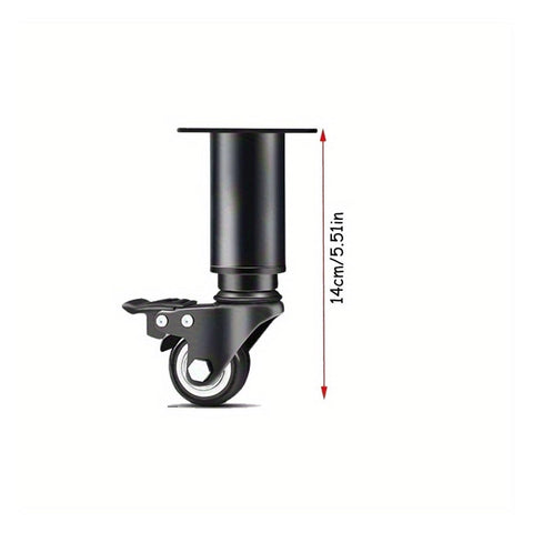 Kick Heavy Moves To The Curb 4 Pack Swivel Caster Wheels And Adjustable Furniture Feet, black swivel caster with adjustable height.