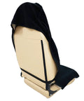 Waterproof Front Seat Cover Protector For Cars And SUVs Sweat Guard Three Layer Towel Material With Non Slip Backing Black 1Pcs shown on seat