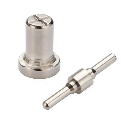 Heavy Duty Plasma Cutter Consumable Kit With Nozzle Electrode Tip And Cup For Pt-31 Cut40 And Cut50 Machines, two metal parts