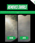 Before and after results of using One Step Car Scratch And Swirl Remover Hybrid Rubbing Compound And Polish For True Paint Correction And Showroom Shine, Banish Scratches And Swirls, Kick Oxidation To The Curb In One Easy Pass, 8 Ounce, Made In USA.