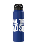 Blue insulated stainless steel water bottle for sailplane pilots and glider fans, perfect for club days, thermal soaring training.